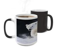 ERSTSNCK Polar Bear Color Changing Mug Heat Changing Coffee Mug Funny Magic Cup Heat Sensitive Travel Mugs Novelty Coffee Cups Personalized Customized Gift for Men Women 11 Oz