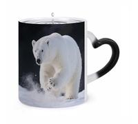 ERSTSNCK Polar Bear Color Changing Mug Heat Changing Coffee Mugs Funny Magic Cup Heat Sensitive Travel Mug Novelty Coffee Cups Personalized Customized Gift Idea for Men & Women 11 Oz