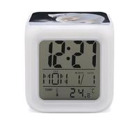 ERSTSNCK Polar Bear Night Light Alarm Clock LED Display Alarms for Bedroom Smart Digital Alarm Clock Wtih 7 Colorful Ambient Lights Sleep Timer for Heavy Sleepers Simple Operation