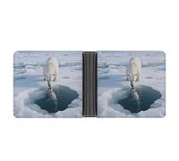 ERSTSNCK Polar Bear on Ice Wallet for Men Bifold Rfid Blocking Slim Money Clip Front Pocket Wallet Card Holder