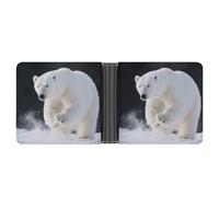 ERSTSNCK Polar Bear Wallet for Men Bifold Rfid Blocking Slim Money Clip Front Pocket Wallet Card Holder
