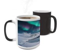 ERSTSNCK Polar Bears Northern Lights Color Changing Mug Heat Changing Coffee Mug Funny Magic Cup Heat Sensitive Travel Mugs Novelty Coffee Cups Personalized Customized Gift for Men Women 11 Oz