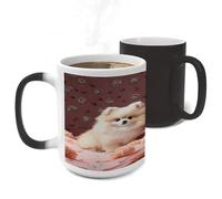 ERSTSNCK Pomeranians Puppies And Point Color Changing Mug Heat Changing Coffee Mug Funny Magic Cup Heat Sensitive Travel Mugs Novelty Coffee Cups Personalized Customized Gift for Men Women 11 Oz