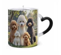 ERSTSNCK Poodles Dogs Color Changing Mug Heat Changing Coffee Mugs Funny Magic Cup Heat Sensitive Travel Mug Novelty Coffee Cups Personalized Customized Gift Idea for Men & Women 11 Oz