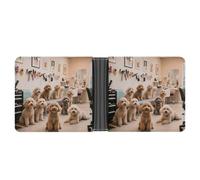 ERSTSNCK Poodles Dogs Wallet for Men Bifold Rfid Blocking Slim Money Clip Front Pocket Wallet Card Holder