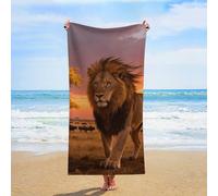 ERSTSNCK Prairie Lion Beach Towel Oversized 31" X 63" Absorbent Towels Quick Dry Pool Towel Lightweight Bath Towels Sandproof Beach Blanket for Gym Swimming Sports Travel Gifts