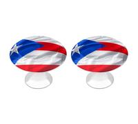 ERSTSNCK Puerto Rico Flag Cabinet Knobs 2-Pack Silver Stainless Steel Drawer Pulls with Screws Elegant Hardware for Dressers Kitchen Cabinets & Desks