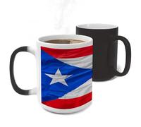 ERSTSNCK Puerto Rico Flag Color Changing Mug Heat Changing Coffee Mug Funny Magic Cup Heat Sensitive Travel Mugs Novelty Coffee Cups Personalized Customized Gift for Men Women 11 Oz