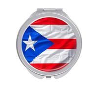 ERSTSNCK Puerto Rico Flag Compact Mirror for Purse Double-Sided 1x/2x Magnifying Metal Pocket Makeup Mirrors Folding Mini Vanity Mirror Handheld Round Travel Cosmetic Mirrors for Women
