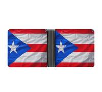ERSTSNCK Puerto Rico Flag Wallet for Men Bifold Rfid Blocking Slim Money Clip Front Pocket Wallet Card Holder