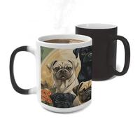 ERSTSNCK Pug Color Changing Mug Heat Changing Coffee Mug Funny Magic Cup Heat Sensitive Travel Mugs Novelty Coffee Cups Personalized Customized Gift for Men Women 11 Oz