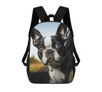 ERSTSNCK Puppy Dog Boston Terrier Laptop Backpack for Travel Work Cute Bookbag Computer Backpack Casual Daypack