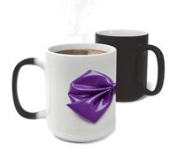 ERSTSNCK Purple Bow Color Changing Mug Heat Changing Coffee Mug Funny Magic Cup Heat Sensitive Travel Mugs Novelty Coffee Cups Personalized Customized Gift for Men Women 11 Oz