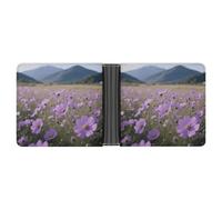 ERSTSNCK Purple Daisy Wallet for Men Bifold Rfid Blocking Slim Money Clip Front Pocket Wallet Card Holder
