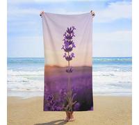 ERSTSNCK Purple Lavender Beach Towel Oversized 31" X 63" Absorbent Towels Quick Dry Pool Towel Lightweight Bath Towels Sandproof Beach Blanket for Gym Swimming Sports Travel Gifts