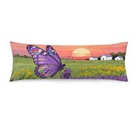 ERSTSNCK Purple Lavender Fields Body Pillow Pillowcase 20"x54" Lumbar Throw Pillow Covers with Hidden Zipper Breathable & Cozy Full Long Bodypillow Case Cover for Sleeping Bedroom Couch Sofa Decor