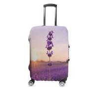 ERSTSNCK Purple Lavender Luggage Suitcase Covers Elastic Washable Cute Luggage Protector Travel Suitcase Protective Cover For Adult (Fit 19-32 Inch Luggages), white, XL, Purple Lavender
