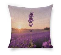 ERSTSNCK Purple Lavender Pillow Covers 18"x18" Linen Throw Pillow Covers - Double Sided Decorative Square Cushion Cases for Sofa, Bed, Chair (No Insert Included)