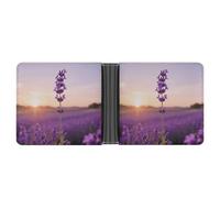 ERSTSNCK Purple Lavender Wallet for Men Bifold Rfid Blocking Slim Money Clip Front Pocket Wallet Card Holder