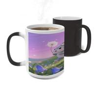 ERSTSNCK Rabbit with Bluebells Color Changing Mug Heat Changing Coffee Mug Funny Magic Cup Heat Sensitive Travel Mugs Novelty Coffee Cups Personalized Customized Gift for Men Women 11 Oz