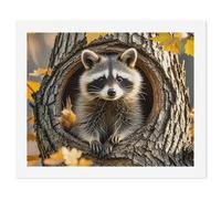 ERSTSNCK Raccoon in The Fall Tree Hole Paint by Numbers for Adults Beginner 40x50cm DIY Painting Kit with HD Canvas & Acrylic Paints, Complete Crafts Set for Home Decor, Gifts, Stress Relief