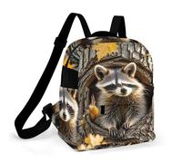 ERSTSNCK Raccoon in The Fall Tree Hole Small Backpack for Women Mini Backpack Purse Travel Fashion Roomy Shoulder Handbag