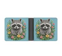 ERSTSNCK Raccoon Wallet for Men Bifold Rfid Blocking Slim Money Clip Front Pocket Wallet Card Holder