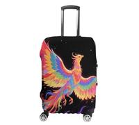 ERSTSNCK Radiant Phoenix Luggage Suitcase Covers Elastic Washable Cute Luggage Protector Travel Suitcase Protective Cover For Adult (Fit 19-32 Inch Luggages), white, Small, Radiant Phoenix