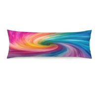 ERSTSNCK Rainbow Colored Swirl Body Pillow Pillowcase 20"x54" Lumbar Throw Pillow Covers with Hidden Zipper Breathable & Cozy Full Long Bodypillow Case Cover for Sleeping Bedroom Couch Sofa Decor