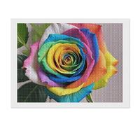 ERSTSNCK Rainbow Rose Diamond Painting Kits for Adults 12"x16" 5D Diamond Art Kits for Beginners DIY Full Drill Round Diamonds Gem Art Crafts Painting for Home Wall Decor