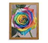 ERSTSNCK Rainbow Rose Diamond Painting Kits for Adults Yellow Wood 40 * 50cm 5D Diamond Art Kits for Beginners Large DIY Full Drill Round Diamonds Gem Art Crafts Painting for Home Wall Decor