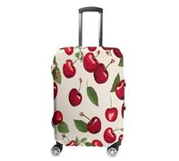 ERSTSNCK Red Cherry Pattern Luggage Suitcase Covers Elastic Washable Cute Luggage Protector Travel Suitcase Protective Cover For Adult (Fit 19-32 Inch Luggages), white, L, Red Cherry Pattern