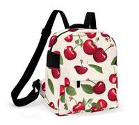 ERSTSNCK Red Cherry Pattern Small Backpack for Women Mini Backpack Purse Travel Fashion Roomy Shoulder Handbag