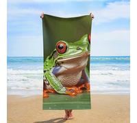 ERSTSNCK Red Eyed Frog Beach Towel Oversized 31" X 63" Absorbent Towels Quick Dry Pool Towel Lightweight Bath Towels Sandproof Beach Blanket for Gym Swimming Sports Travel Gifts