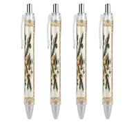 ERSTSNCK Red Grey Santa Gnome Black Ballpoint Pens Fine Point (0.5mm) Black Ink Pen Retractable Ball Point Pens with Comfortable Full Grip for Journaling, And Office Writing Ideal 4 PCS