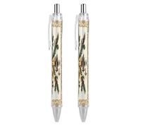 ERSTSNCK Red Grey Santa Gnome Black Ballpoint Pens Fine Point (0.5mm) Black Ink Pen Retractable Ball Point Pens with Comfortable Full Grip for Journaling, And Office Writing Ideal 2 PCS