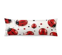 ERSTSNCK Red Ladybug Body Pillow Pillowcase 20"x54" Lumbar Throw Pillow Covers with Hidden Zipper Breathable & Cozy Full Long Bodypillow Case Cover for Sleeping Bedroom Couch Sofa Decor
