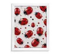 ERSTSNCK Red Ladybug Diamond Painting Kits for Adults White Wood 40 * 50cm 5D Diamond Art Kits for Beginners Large DIY Full Drill Round Diamonds Gem Art Crafts Painting for Home Wall Decor