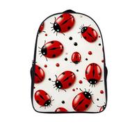 ERSTSNCK Red Ladybug Laptop Backpack for Travel Work, 16In Cute Bookbag, Computer Backpack, Casual Daypack