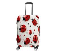 ERSTSNCK Red Ladybug Luggage Suitcase Covers Elastic Washable Cute Luggage Protector Travel Suitcase Protective Cover For Adult (Fit 19-32 Inch Luggages), white, L, Red Ladybug