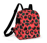 ERSTSNCK Red Leopard Pattern Small Backpack for Women Mini Backpack Purse Travel Fashion Roomy Shoulder Handbag