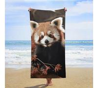 ERSTSNCK Red Pandas Beach Towel Oversized 31" X 63" Absorbent Towels Quick Dry Pool Towel Lightweight Bath Towels Sandproof Beach Blanket for Gym Swimming Sports Travel Gifts