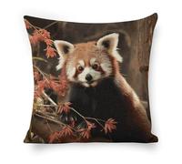 ERSTSNCK Red Pandas Pillow Covers 18"x18" Linen Throw Pillow Covers - Double Sided Decorative Square Cushion Cases for Sofa, Bed, Chair (No Insert Included)