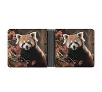 ERSTSNCK Red Pandas Wallet for Men Bifold Rfid Blocking Slim Money Clip Front Pocket Wallet Card Holder