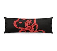 ERSTSNCK Red Papercut Dancer Body Pillow Pillowcase 20"x54" Lumbar Throw Pillow Covers with Hidden Zipper Breathable & Cozy Full Long Bodypillow Case Cover for Sleeping Bedroom Couch Sofa Decor