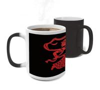 ERSTSNCK Red Papercut Dancer Color Changing Mug Heat Changing Coffee Mug Funny Magic Cup Heat Sensitive Travel Mugs Novelty Coffee Cups Personalized Customized Gift for Men Women 11 Oz