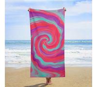 ERSTSNCK Red - Purple Vortex Beach Towel Oversized 31" X 63" Absorbent Towels Quick Dry Pool Towel Lightweight Bath Towels Sandproof Beach Blanket for Gym Swimming Sports Travel Gifts