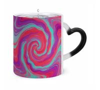 ERSTSNCK Red - Purple Vortex Color Changing Mug Heat Changing Coffee Mugs Funny Magic Cup Heat Sensitive Travel Mug Novelty Coffee Cups Personalized Customized Gift Idea for Men & Women 11 Oz