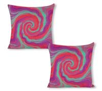 ERSTSNCK Red - Purple Vortex Pillow Covers 18"x18"（2pcs） Linen Throw Pillow Covers - Double Sided Decorative Square Cushion Cases for Sofa, Bed, Chair (No Insert Included)