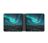 ERSTSNCK Reindeer_aurora Wallet for Men Bifold Rfid Blocking Slim Money Clip Front Pocket Wallet Card Holder